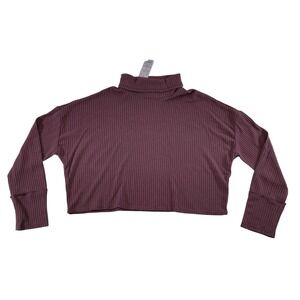 Wild Fable Womens XL‎ Cropped Waffle Knit Turtleneck Sweater Dusty Rose